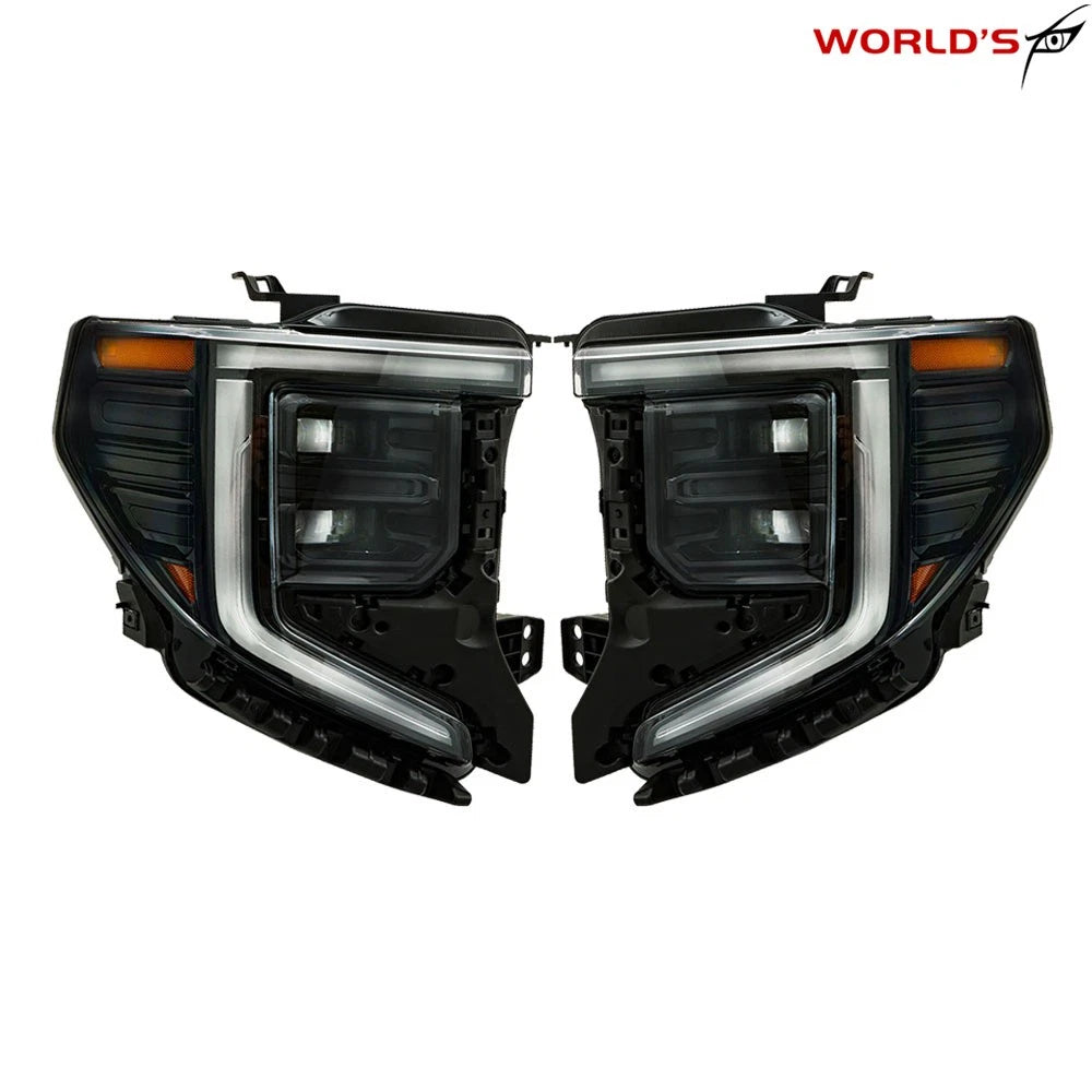 Pair of Full LED Black Headlights for GMC Sierra 1500 (2022–2024)
