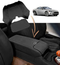 Leather Console Lid Armrest Cover for Jaguar XK XK8 XKR (1997–2006) Black