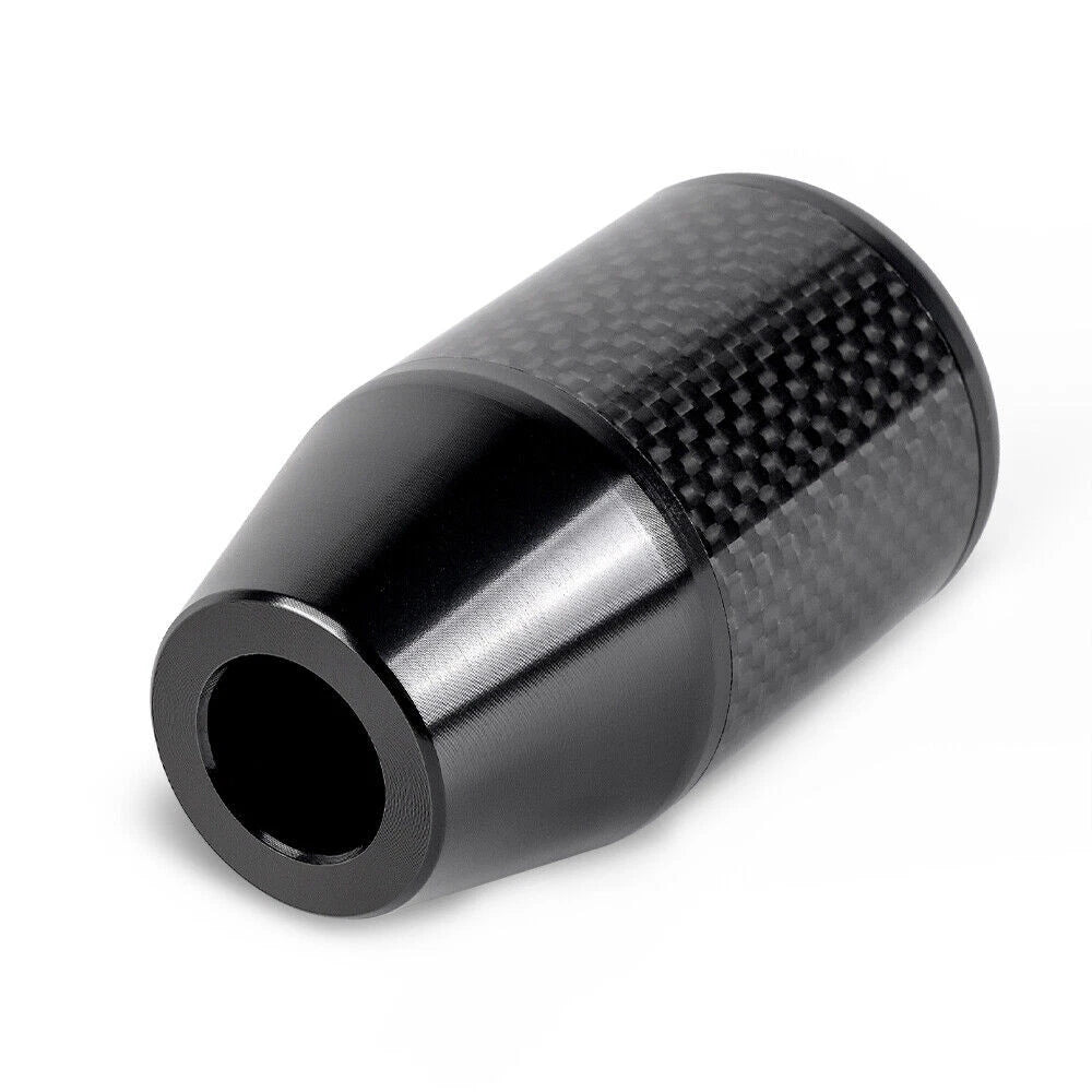 Universal Aluminum Black Carbon Fiber Trim Manual Gear Shift Knob