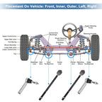 Set of 4 Front Inner Outer Tie Rod End Links for Cadillac Escalade (2002–2020)