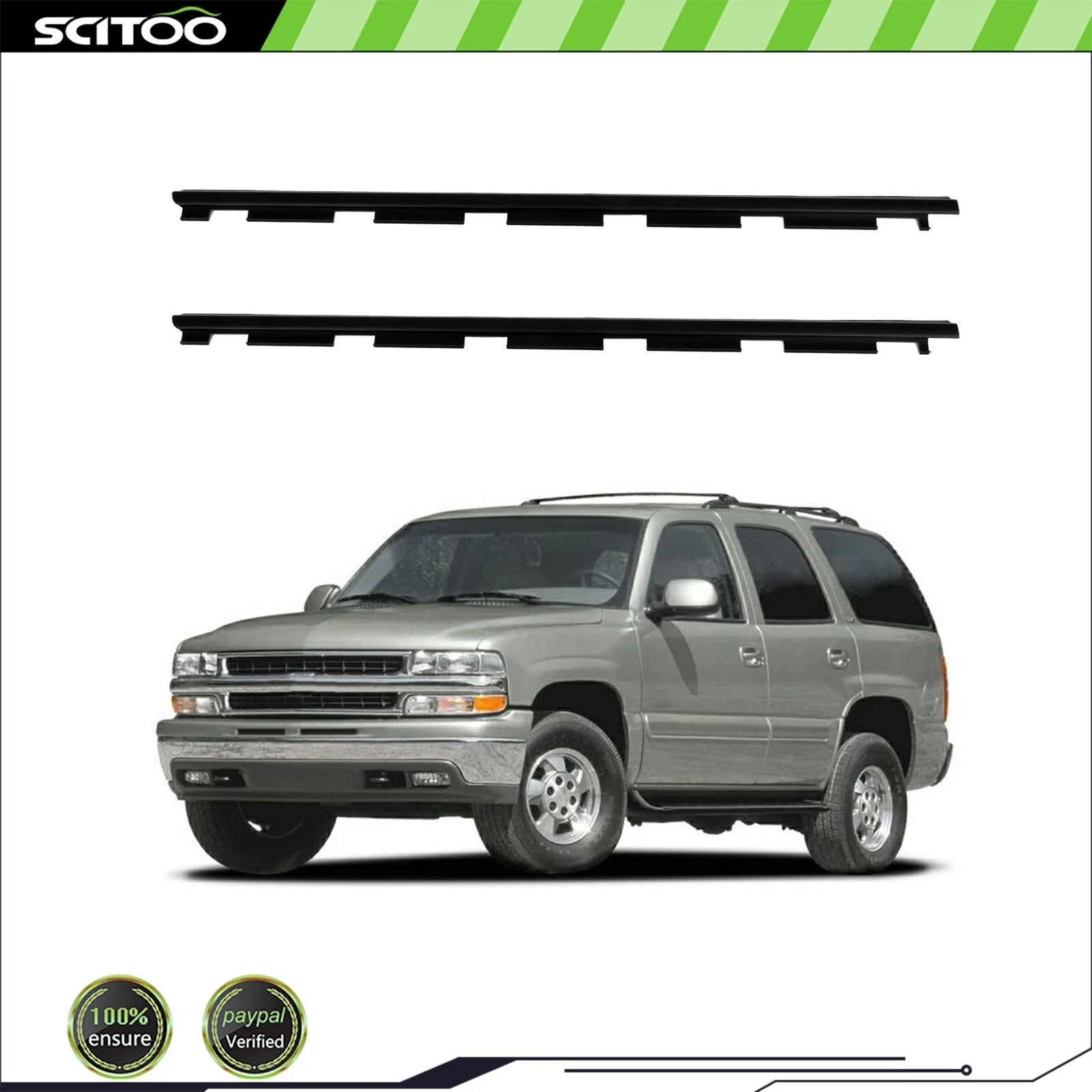 Set of 2 Front Window Scraper Seal Belt Weatherstrip for GMC C/K1500 (1988–1999)