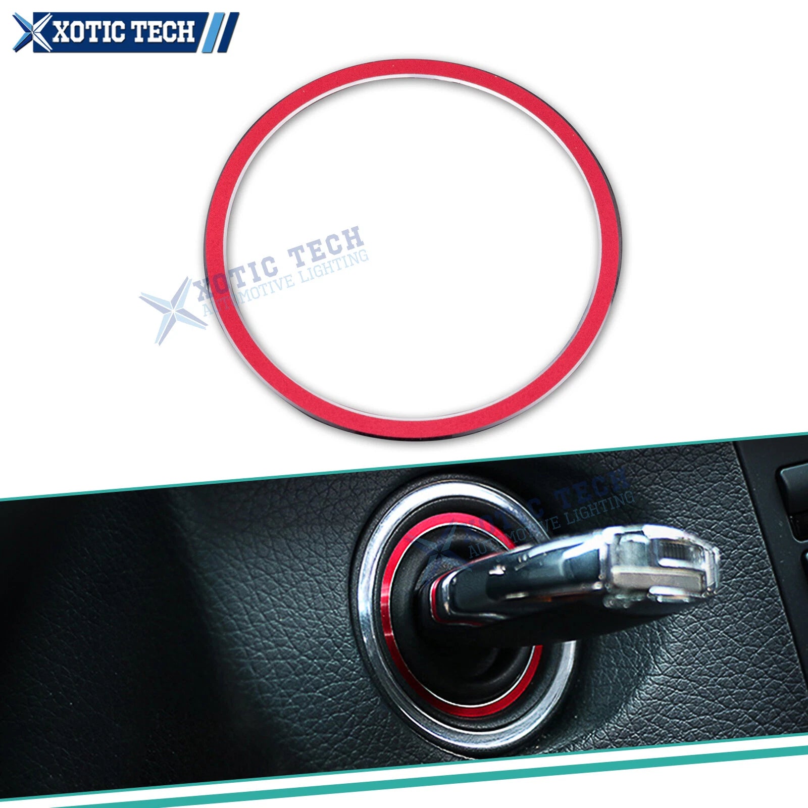 Red Aluminum Ignition Start Stop Button Cover Circle for Mercedes (2017–2020)