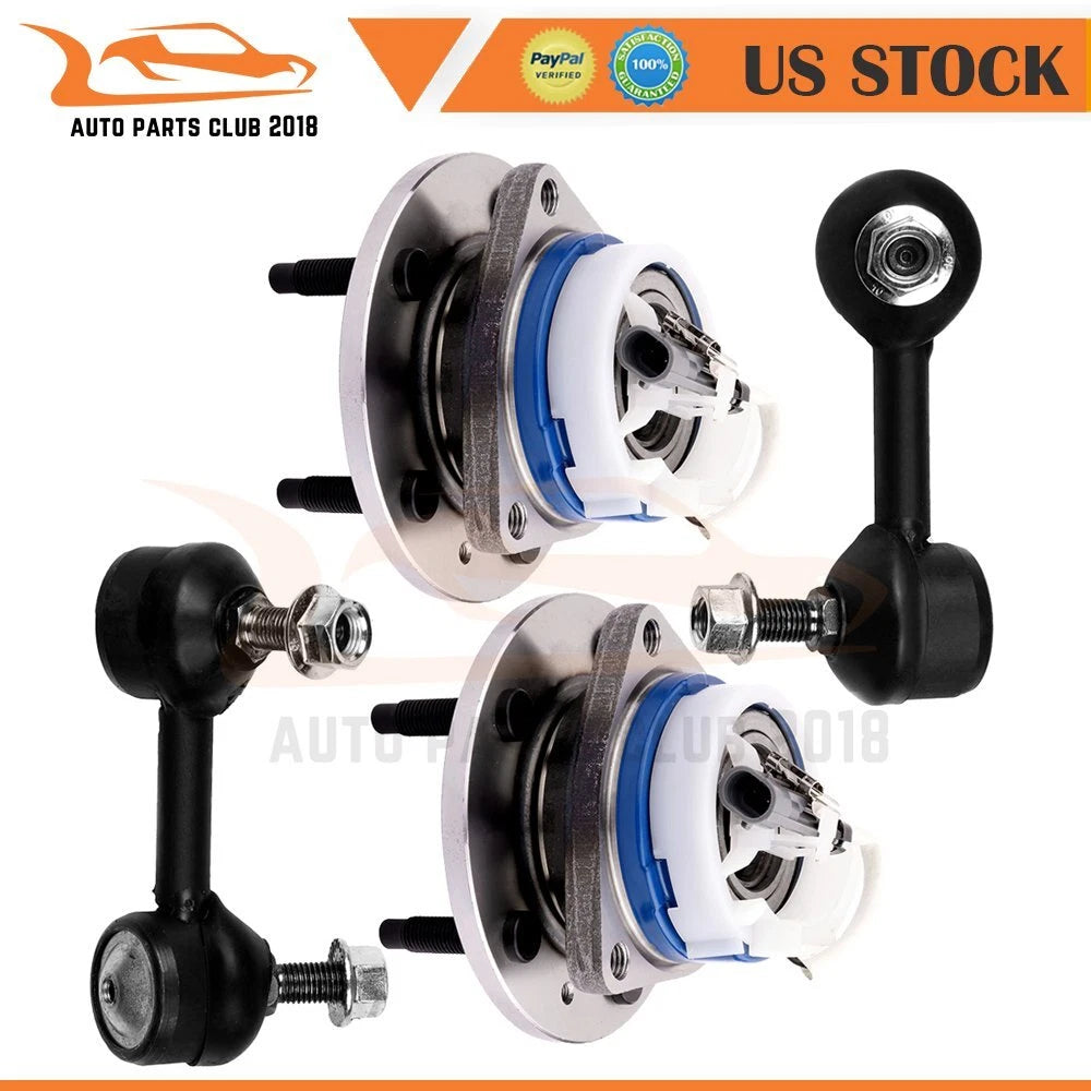 Set of 4 Wheel Bearings & Hub Sway Bar Links for Cadillac CTS (2003–2007)