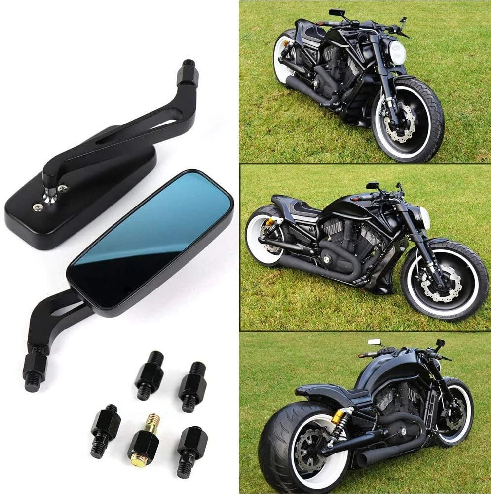 Black Rectangle Rearview Side Mirrors for Suzuki Boulevard VZR1800 (2006–2018)