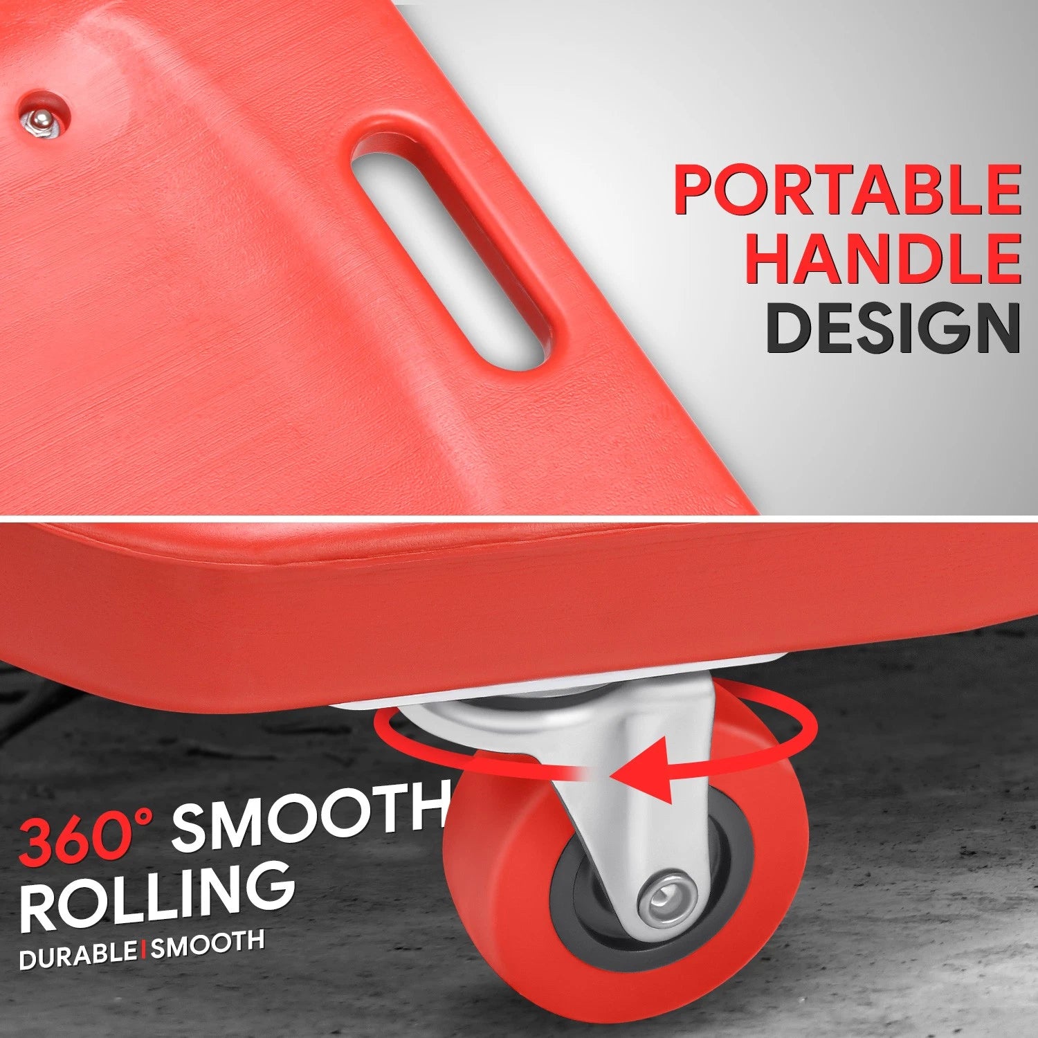 38'' Red Portable Automotive Repair Floor Creeper with 4 Casters