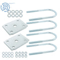 U Bolt Kit for RV Trailer Leaf Spring (5200-7000 lbs, 3" Round Axle)
