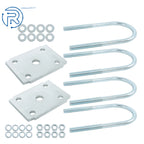 U Bolt Kit for RV Trailer Leaf Spring (5200-7000 lbs, 3" Round Axle)