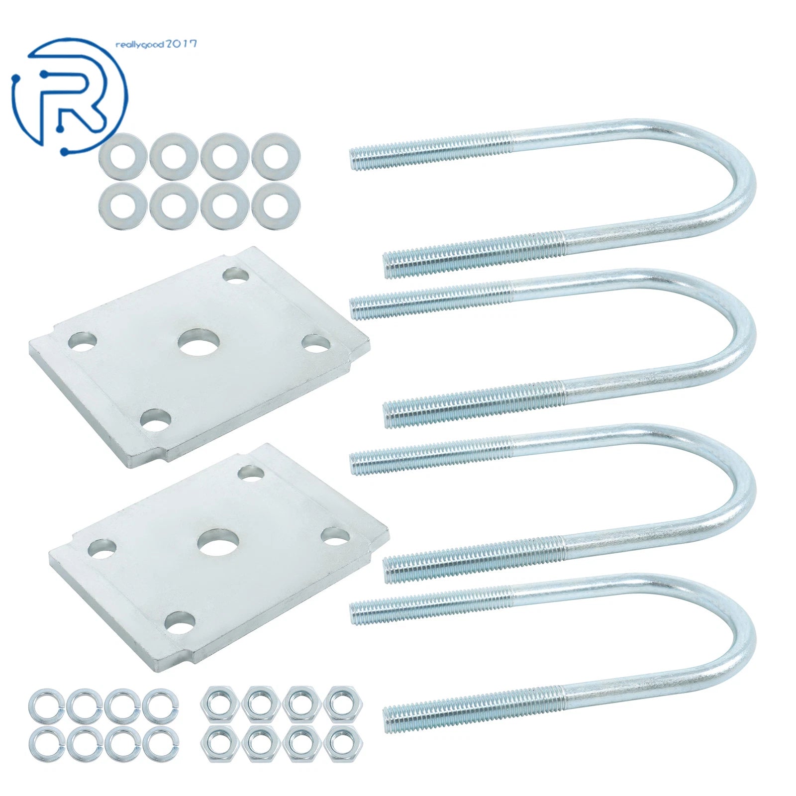 U Bolt Kit for RV Trailer Leaf Spring (5200-7000 lbs, 3" Round Axle)