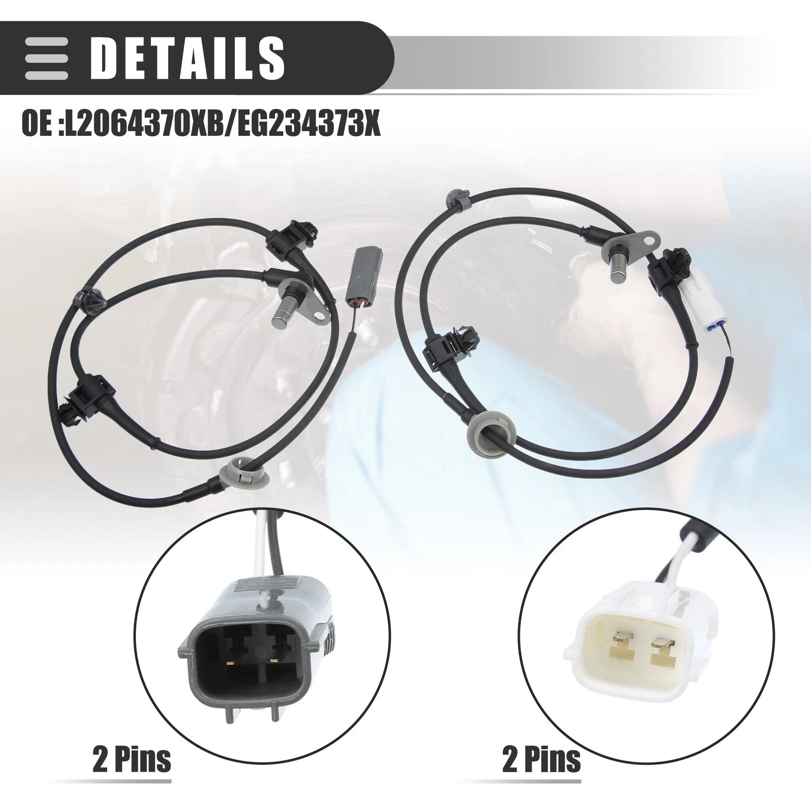 1 Pair ABS Wheel Speed Sensor for Mazda CX-7 (2007–2012) NO.57455S84A52