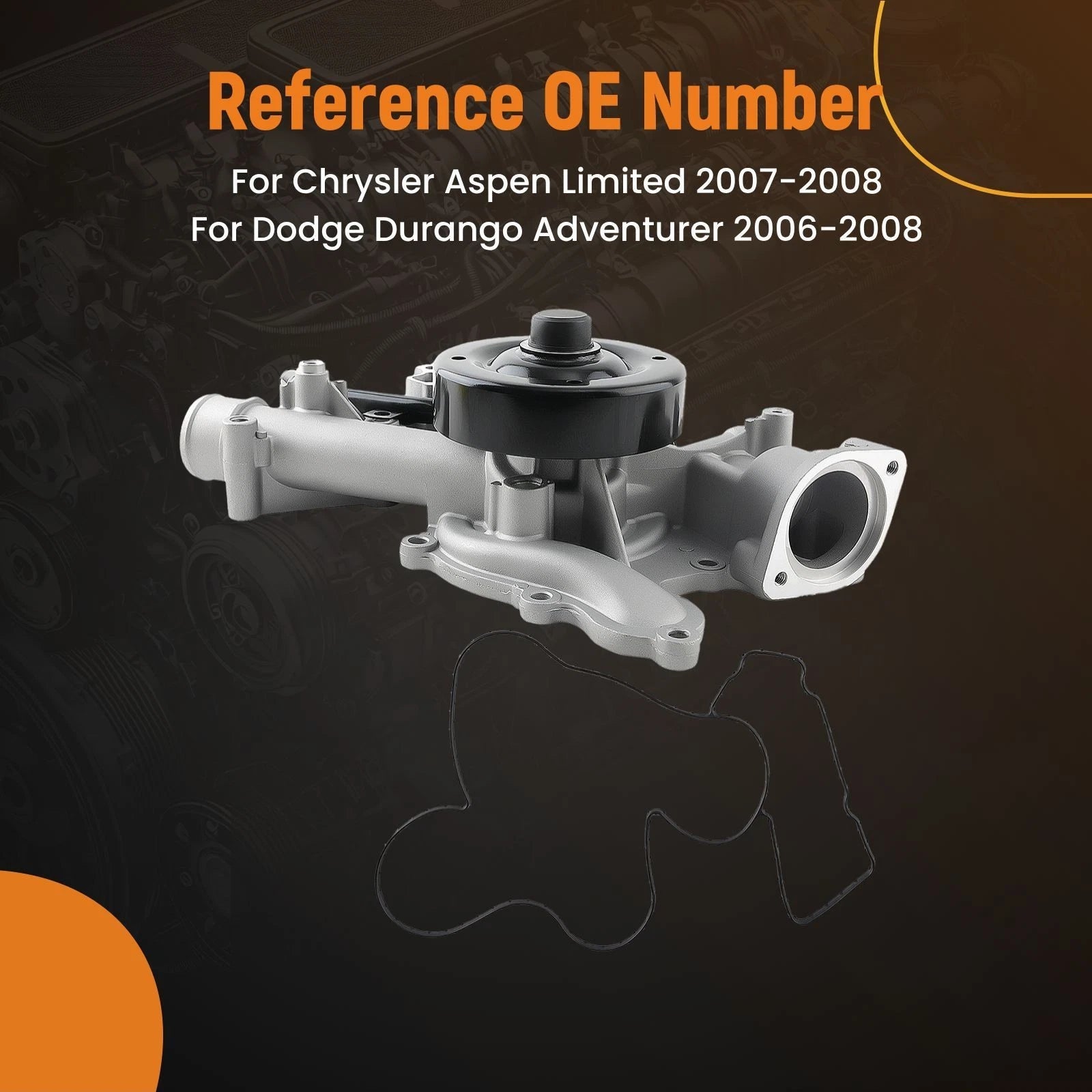 Water Pump w/Gasket for Dodge Ram 1500 2500 3500 (2003–2008) 5.7L V8