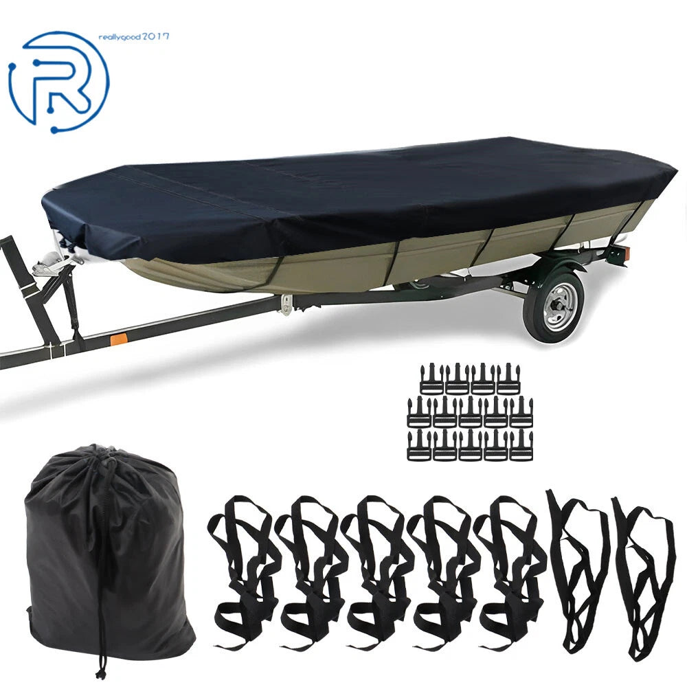 Boat Cover for Jon Boat (12FT) - Waterproof Heavy Duty Trailerable