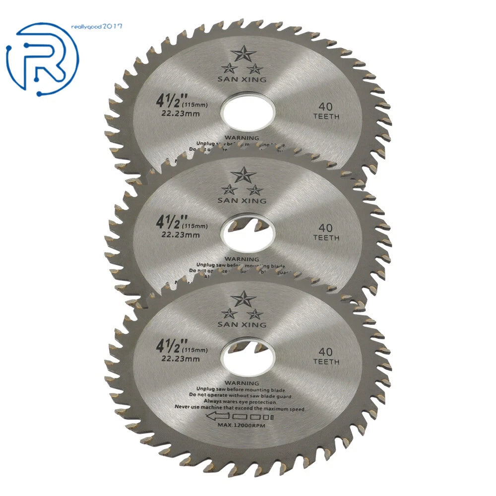 3 Pack 4-1/2" 40T Alloy Steel Cutting Blades for Various Models