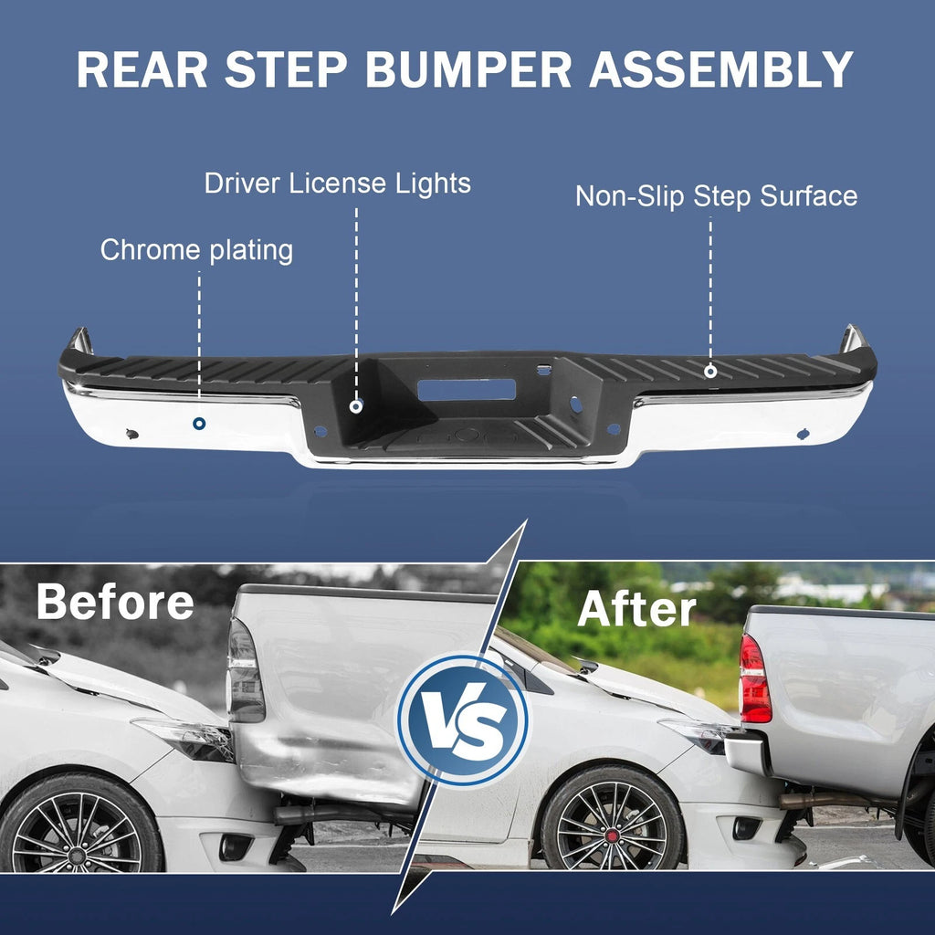 Chrome Rear Bumper Assembly for Ford F150 F250 (2006-2008)