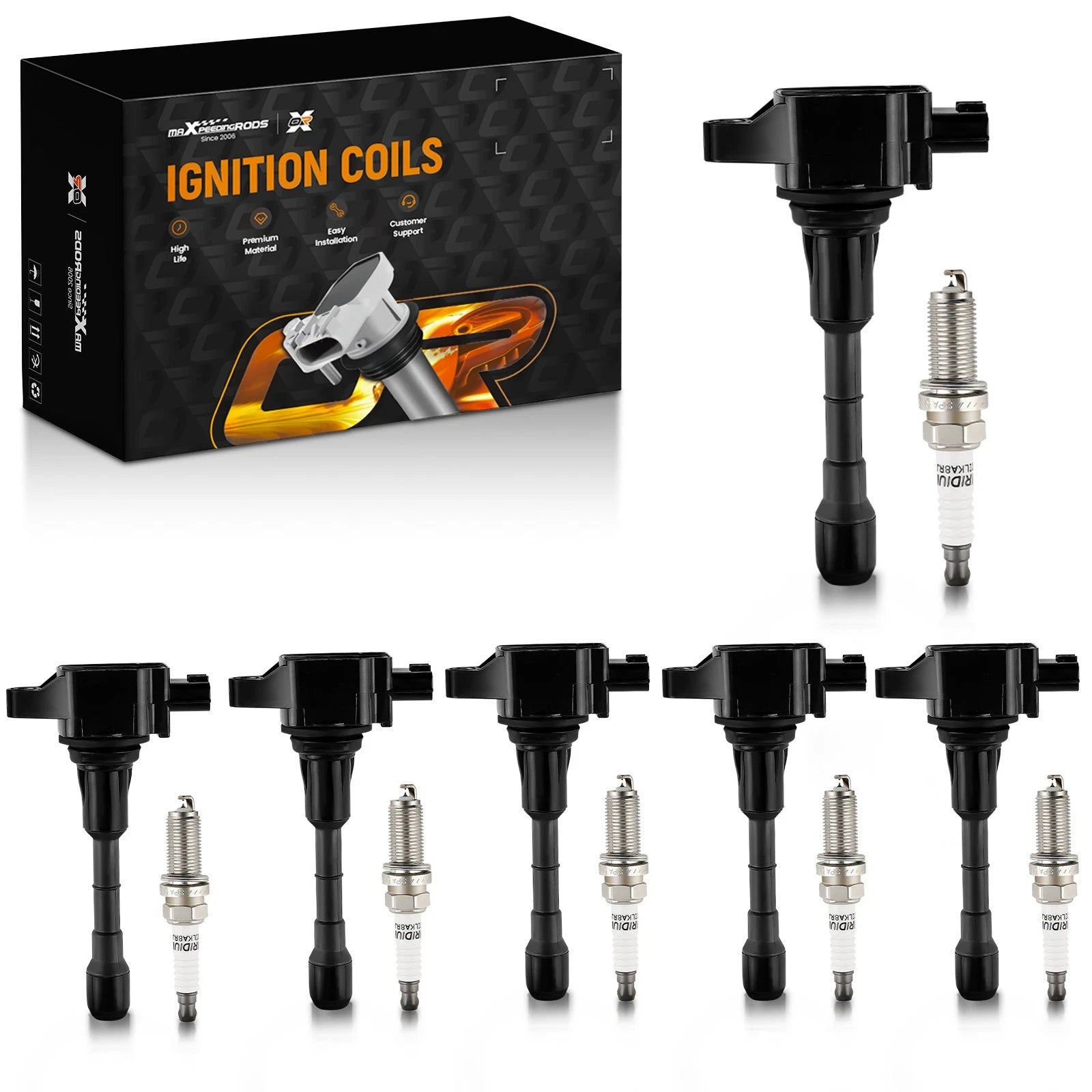 6X Ignition Coil & 6X Spark Plug for Nissan 370Z Infiniti EX37 (2013) UF617