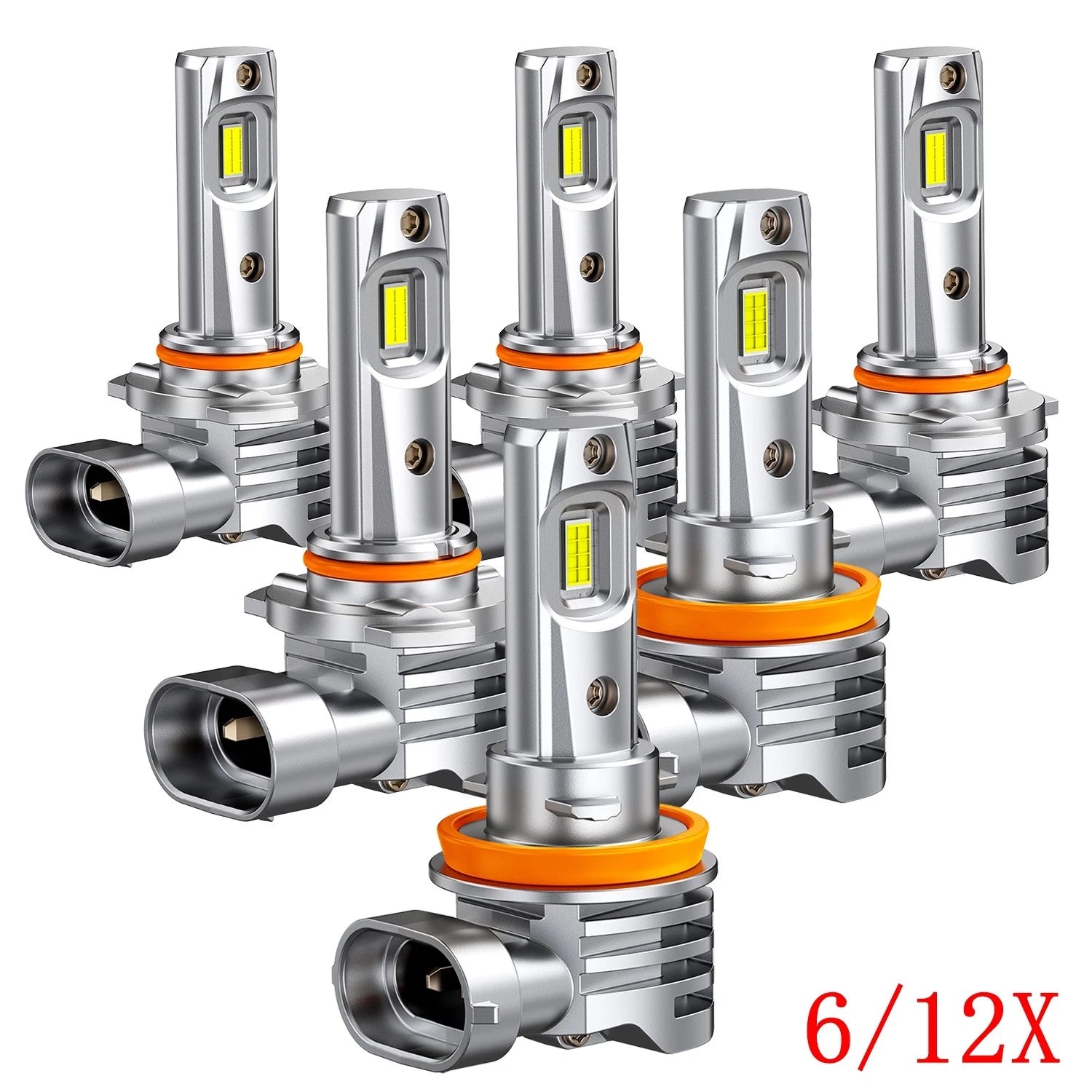 Set of 6 9005 9006 H11 LED Combo Headlight Fog Light Kit