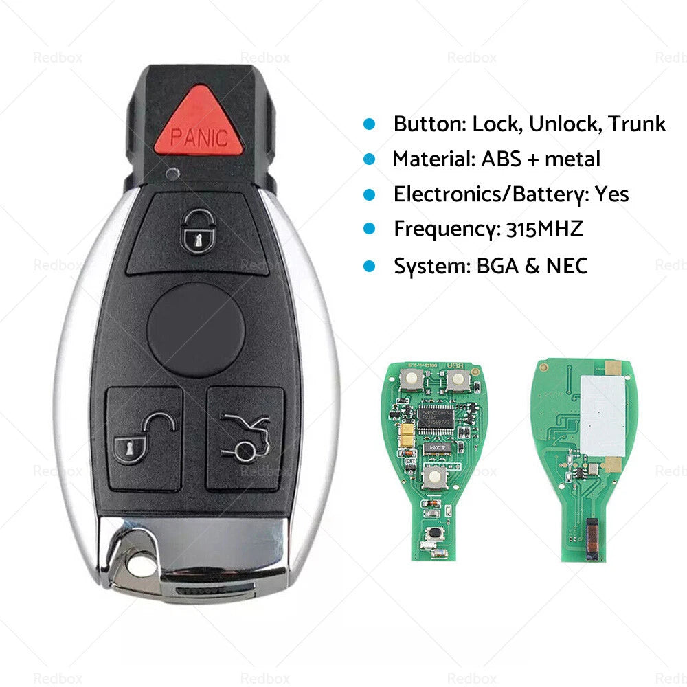 Set of 4 Buttons 315MHz Remote Key for Mercedes C E G GL ML R S Class
