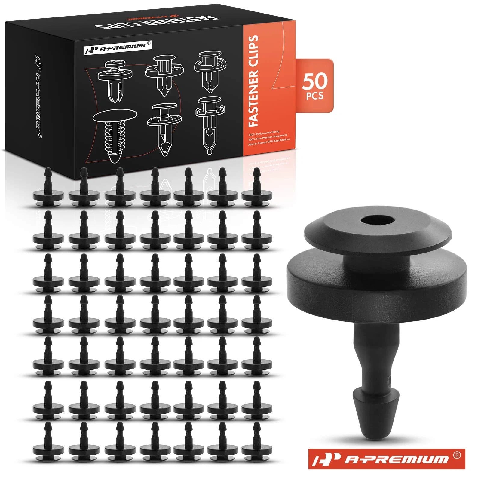 50Pcs 4.1mm Nylon Cowl Top Clip Retainer for Nissan Infiniti