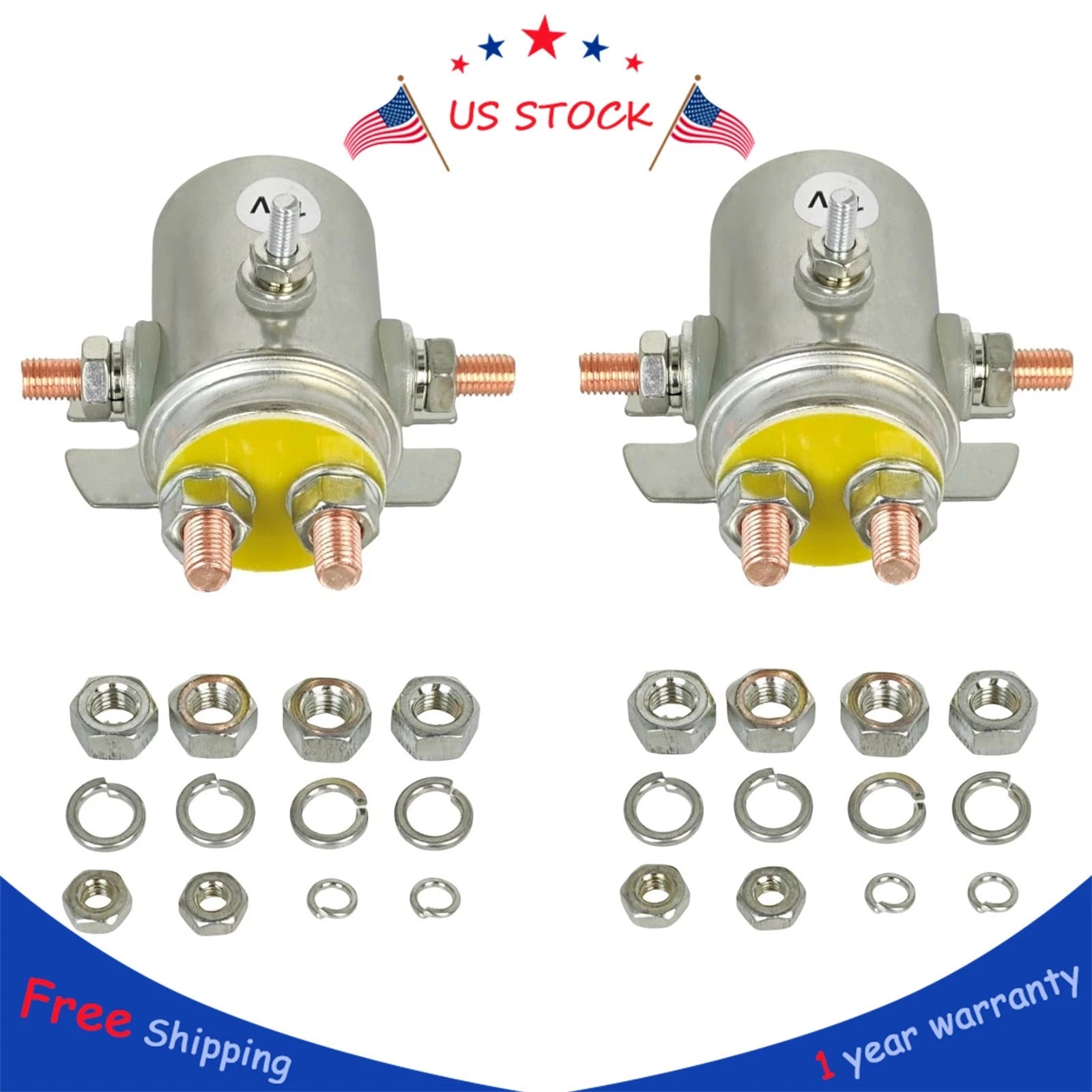 2X 12V Continuous Duty Relay Solenoid for Autocrane Boom Winch 