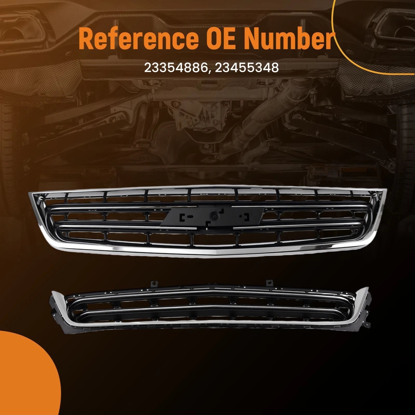 Upper & Lower Bumper Grille for Chevrolet Impala (2014–2020) 23354886 23455348