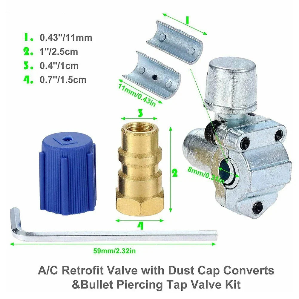 Cap Valve Kit 1.6MPa~3.2MPa 1/4" SAE Female Thread Retrofit A/C for BPV31
