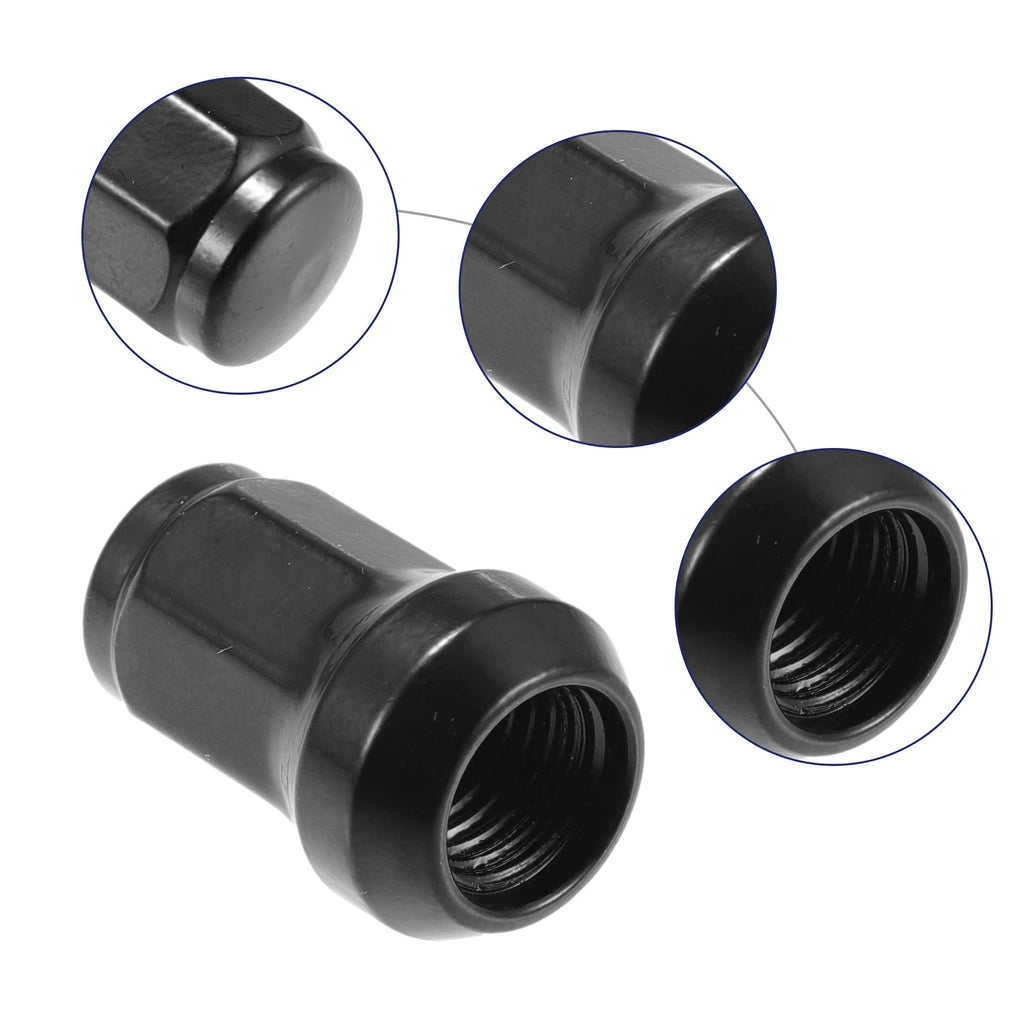 Set of 12 M12x1.5 Wheel Hub Lug Nuts for Honda Chevy Nissan Black