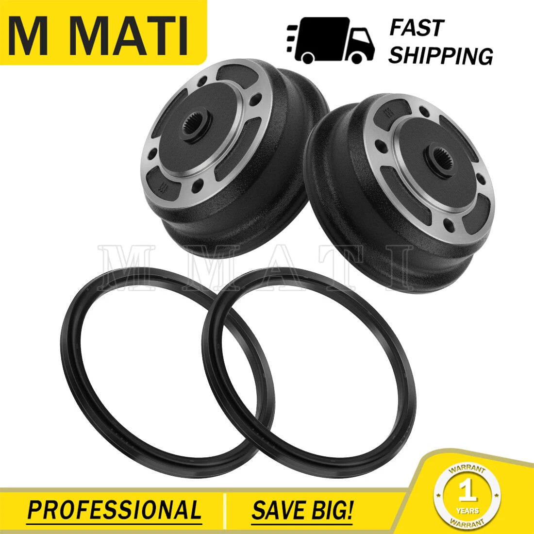 2PCS Front Brake Drum & Seals for Kawasaki KAF620 Mule (3000–4010)