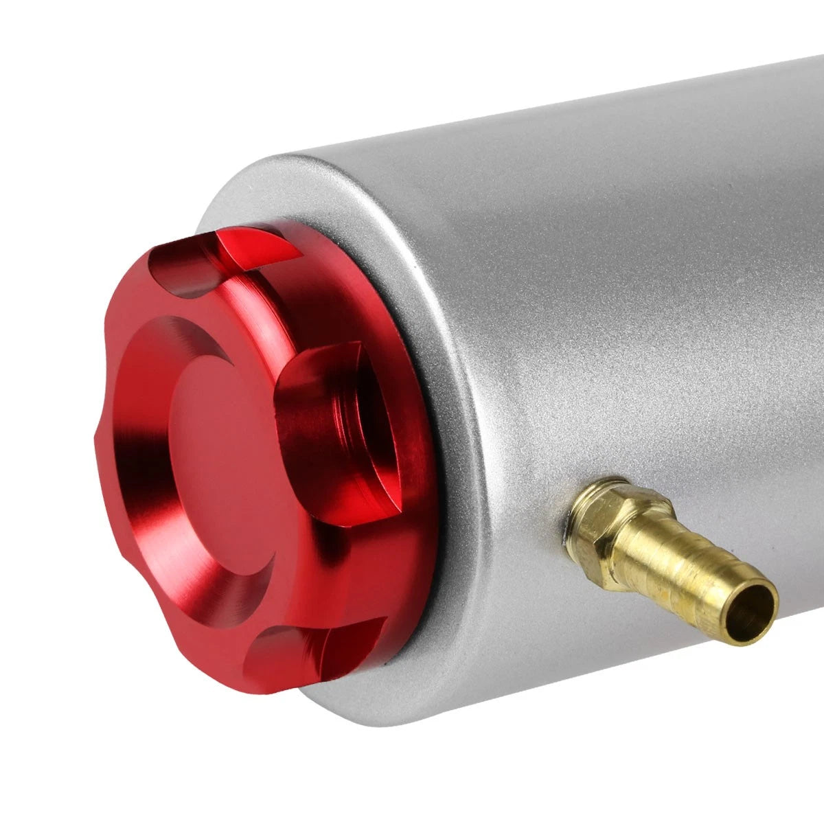 Oil Catch Reservoir Tank with Cap for Racing (7.25"x2.8", Red)