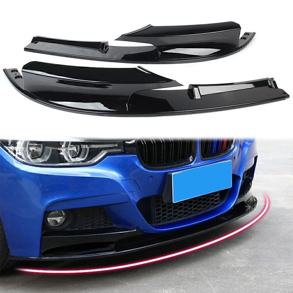 Front Bumper Cover Lip Skirt Wing for BMW F30 3 Series M Style (2012–2018) Black