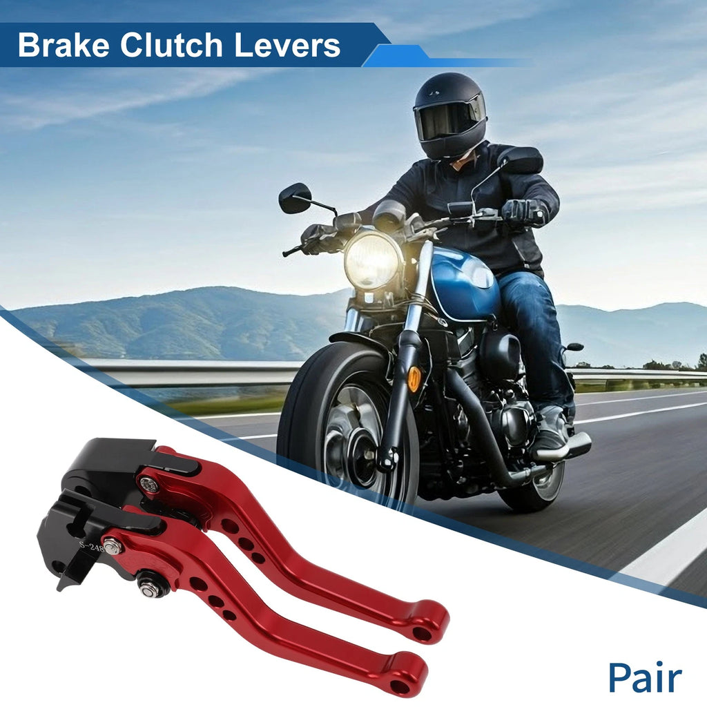 Adjustable Short Brake Clutch Levers 1 Pair for Suzuki GSXR750 (2004–2005) Red