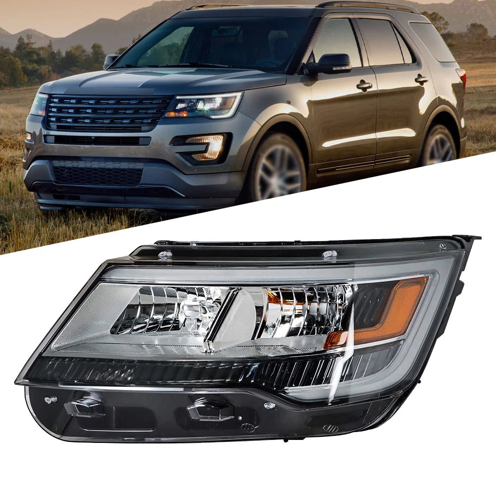 LED Headlight with Chrome Housing for Ford Explorer (2016–2019) Left Side