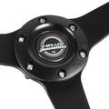 NRG 350mm Black Deep Dish Racing Steering Wheel for Universal Fit (1" Deep)