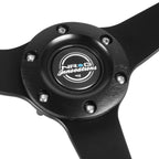 NRG 350mm Black Deep Dish Racing Steering Wheel for Universal Fit (1" Deep)