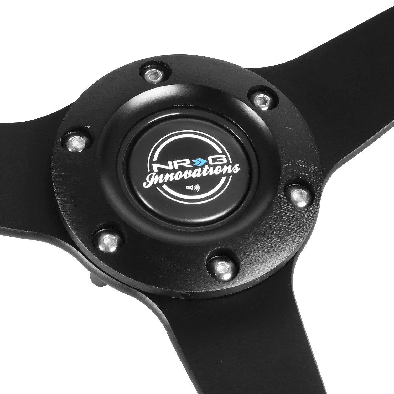 NRG 350mm Black Deep Dish Racing Steering Wheel for Universal Fit (1" Deep)