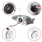 Replacement Headlight Set for Toyota Yaris (2007–2012) LH+RH Black Halogen Clear