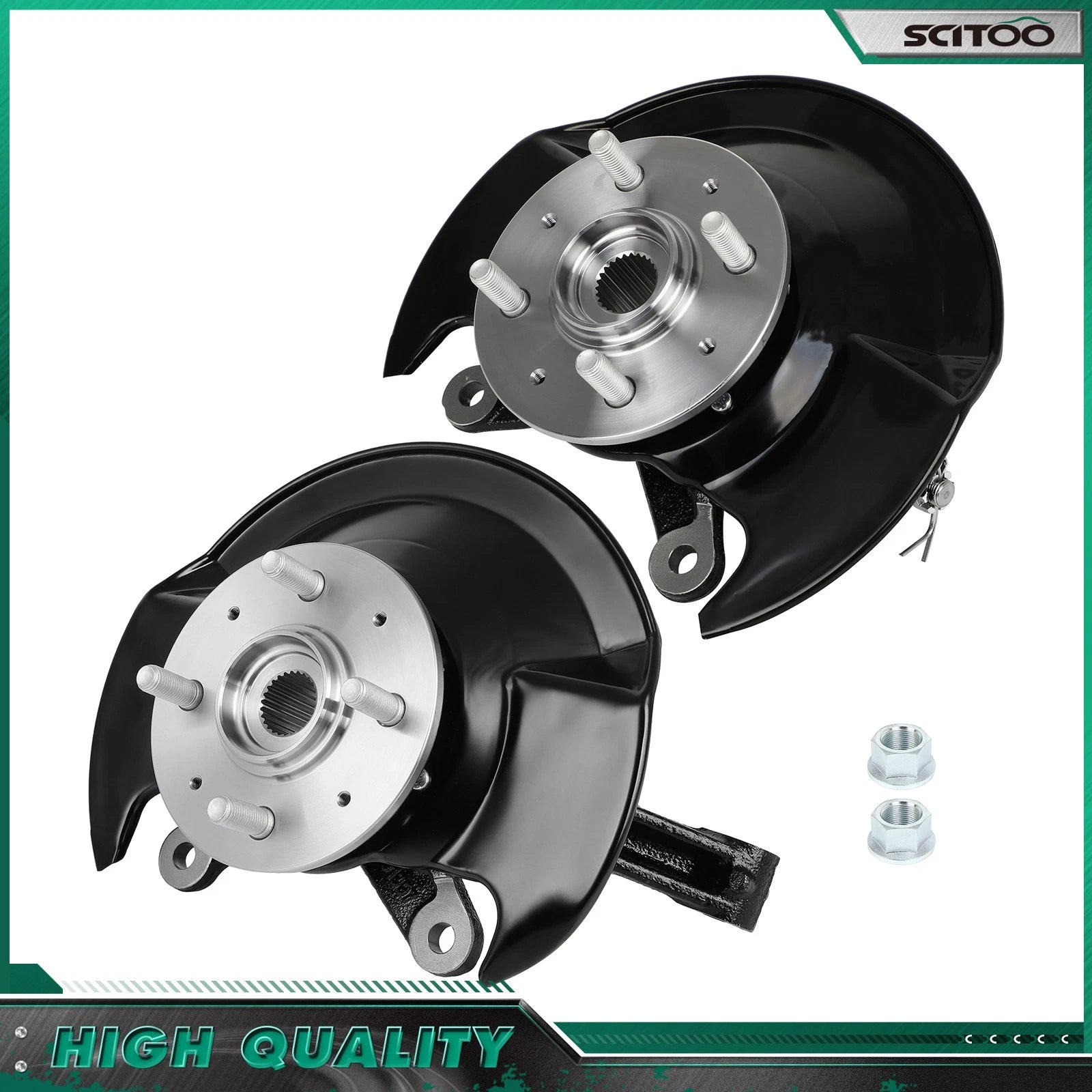 Pair Front Wheel Hub & Bearing Knuckle Assembly for Honda Civic (2003–2005)