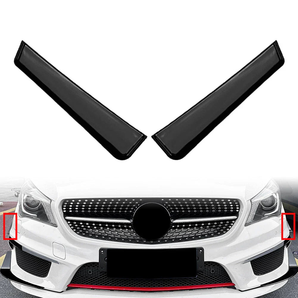 Glossy Black Front Bumper Side Spoiler for Benz CLA Class C117 (2013-2016)