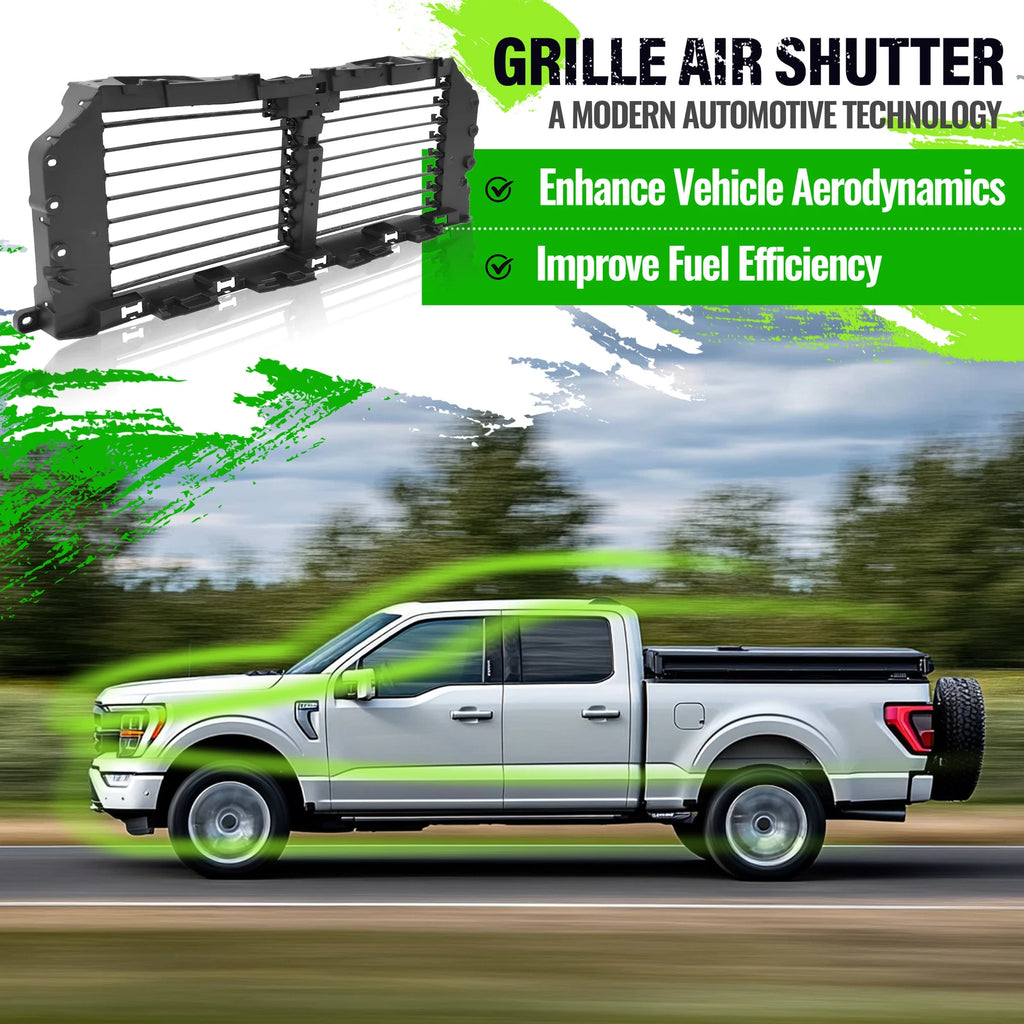 Front Upper Radiator Grille Air Shutter for Ford F-150 (2021–2025)