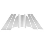 12 Pcs Door Pillar Window Trim for BMW 2-Series (2016–2019) Silver Tone