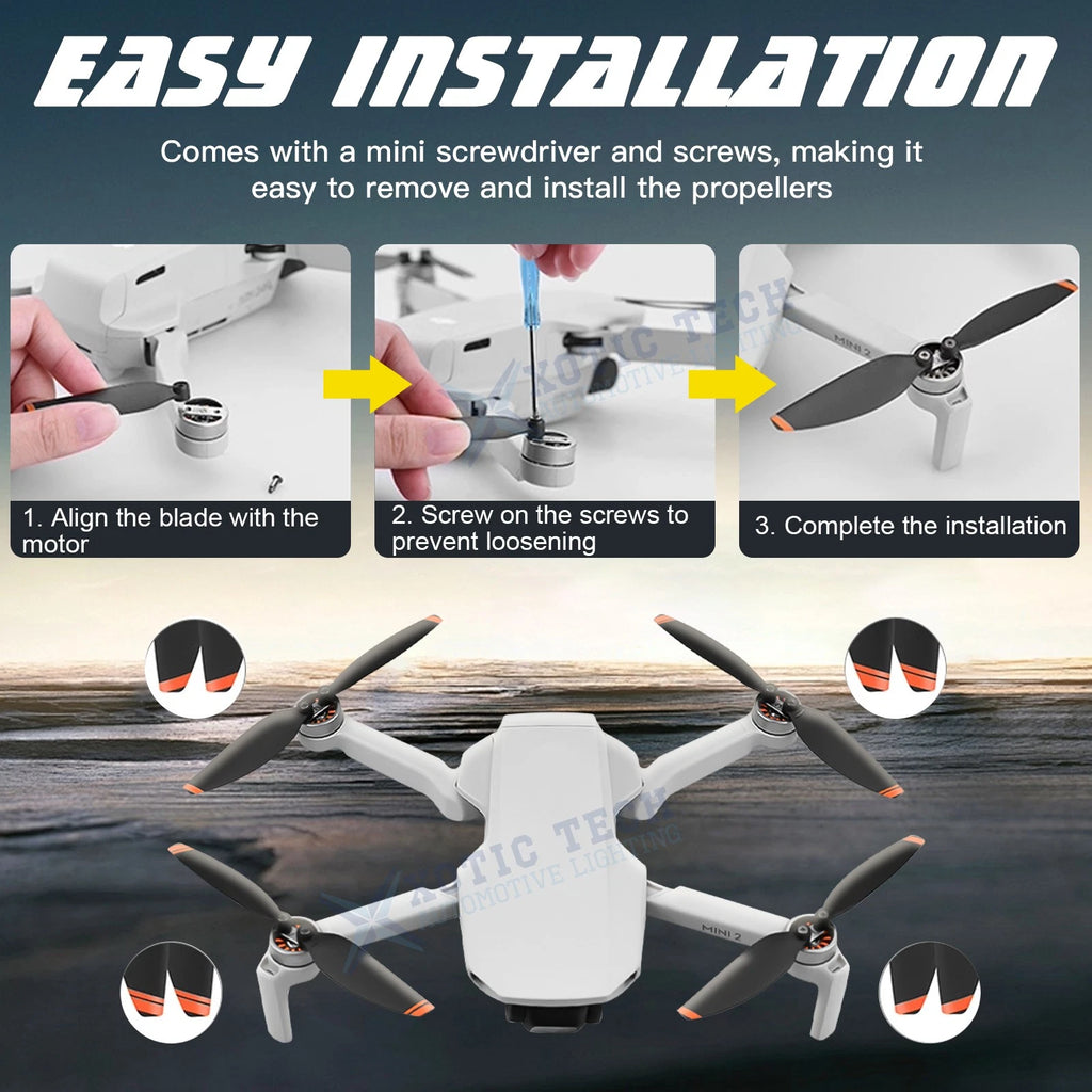 Low-Noise Airscrew Set Replacement Flight Props for DJI Mavic Mini 2 (2020-2023)