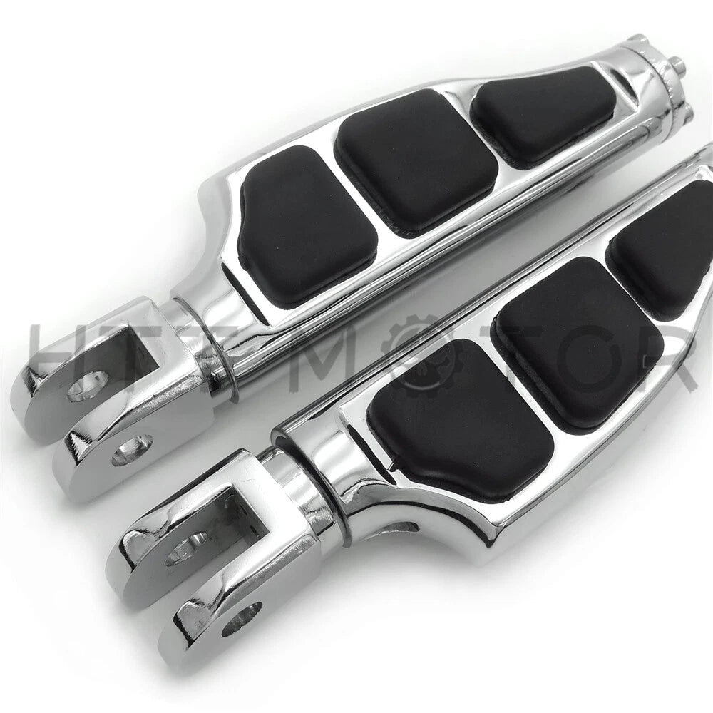 Set of 2 Chrome Flat Wing Footpegs for Harley FXBB FXBR FXBRS FXLR (2018–Later)