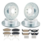 Front Rear Drilled Brake Rotors for 2006–2008 Lincoln Mark LT (6 Lug)