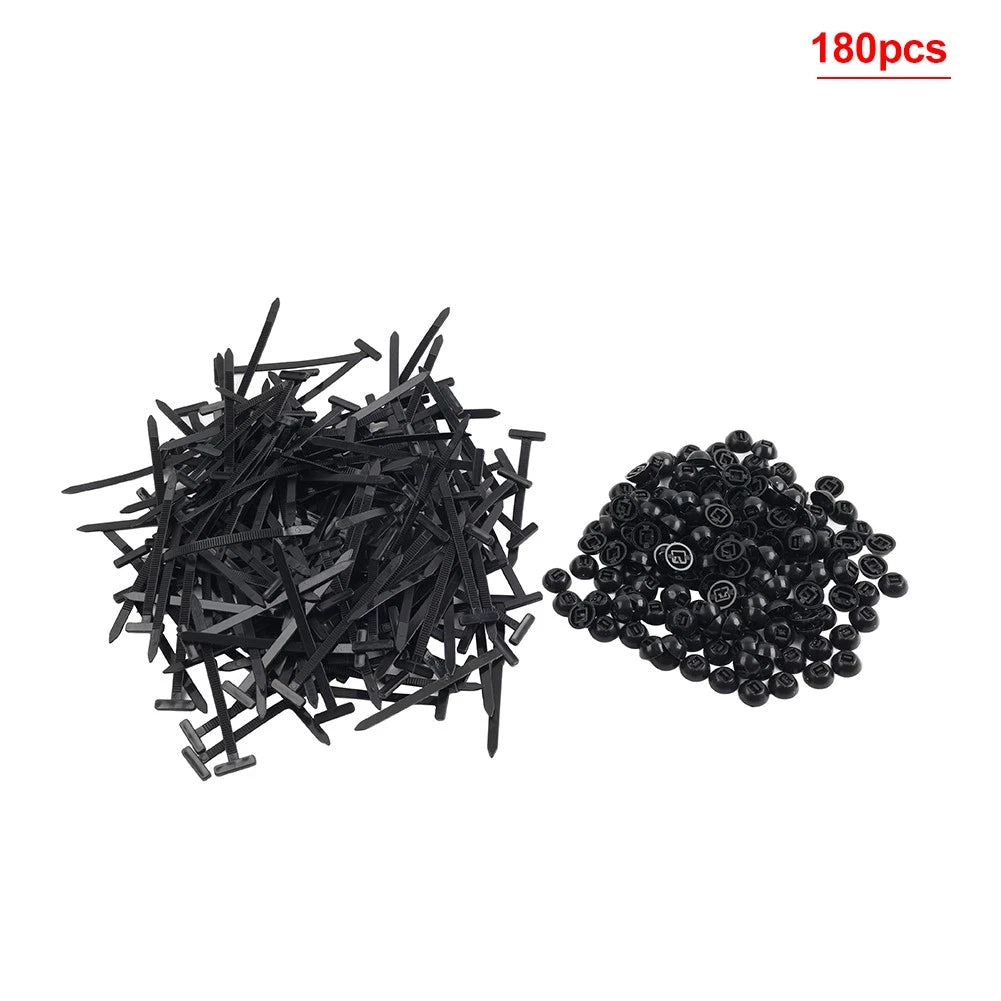 180 Pcs Zip Tie Cable Buckle Self-Locking Fastener for Universal Use