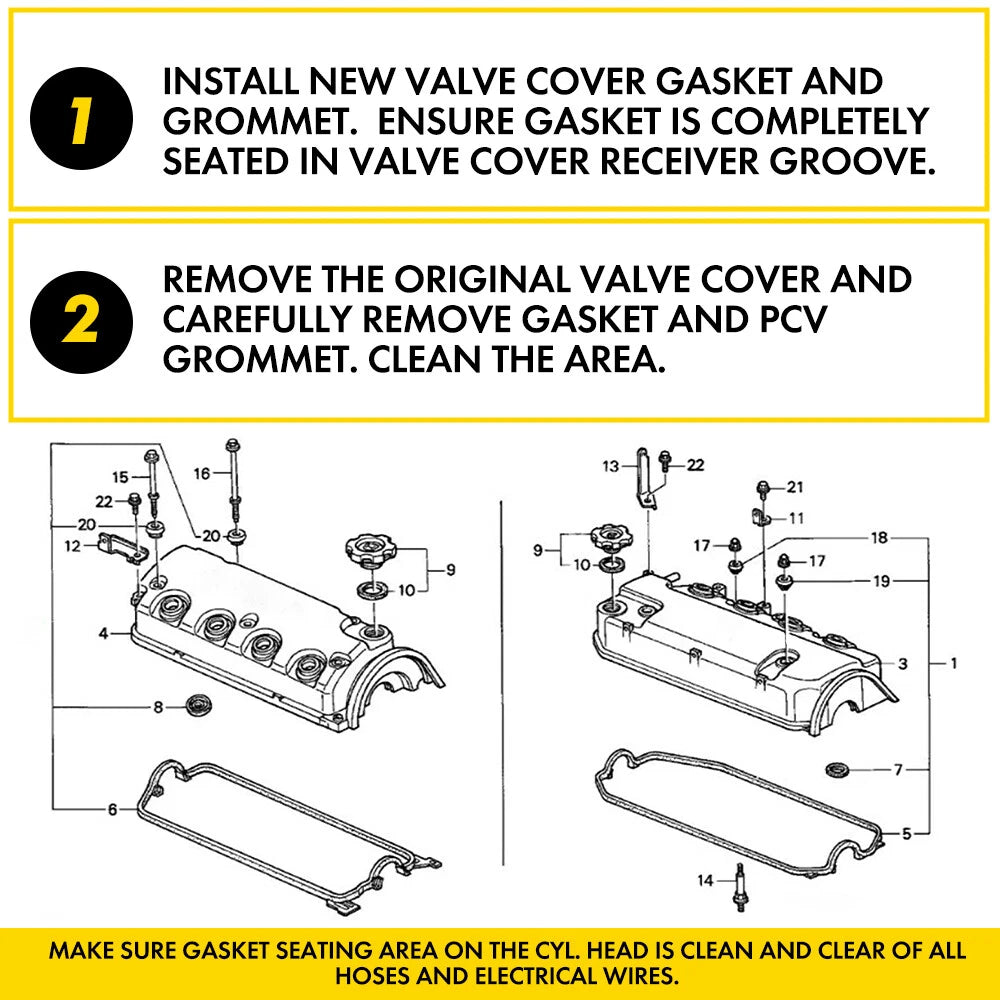 Valve Cover Gasket Set for Honda Civic Coupe (1996–2000)