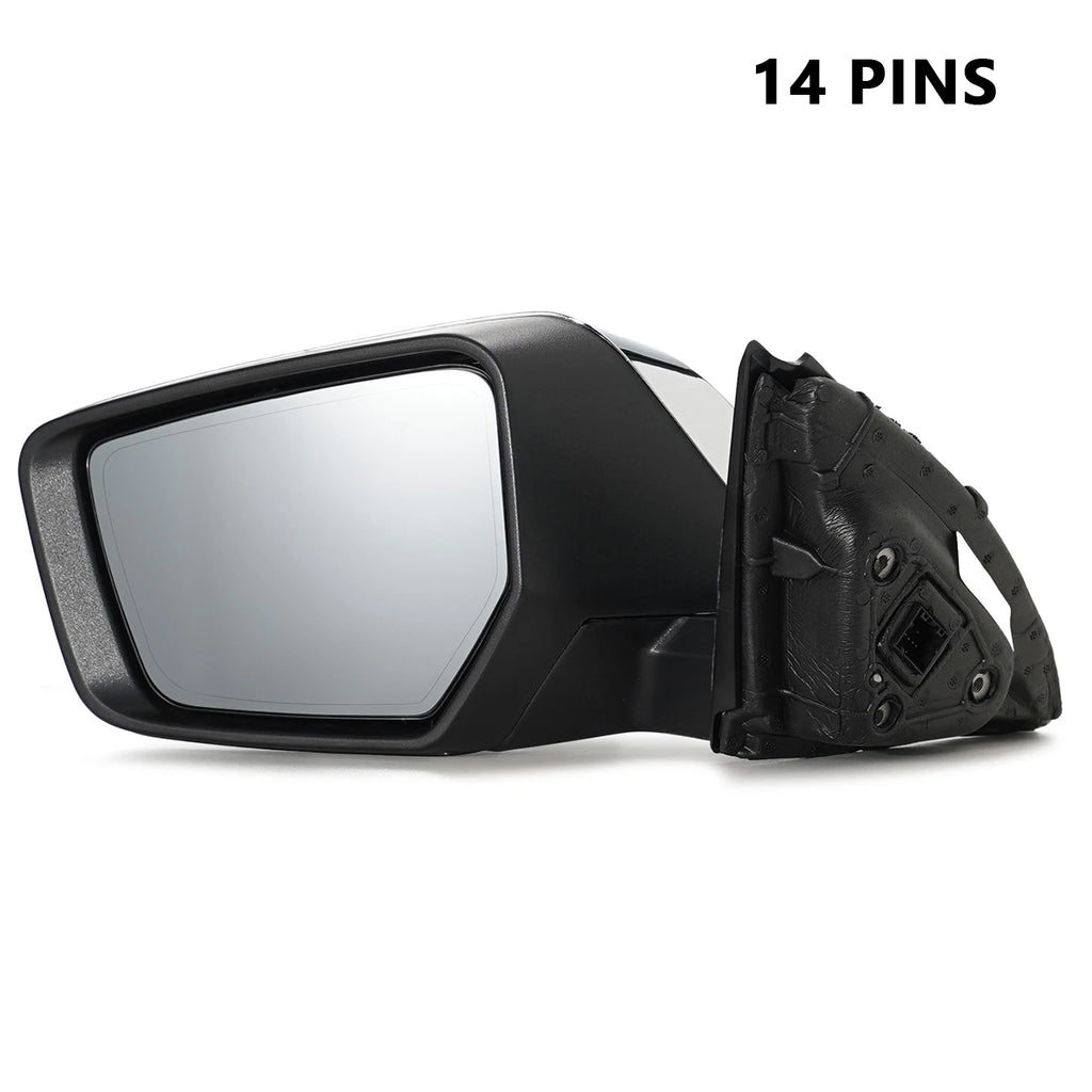 Left Side Mirror for Chevy Impala (2014–2020) w/Turn Signal, Memory, Chrome, 14 Pins