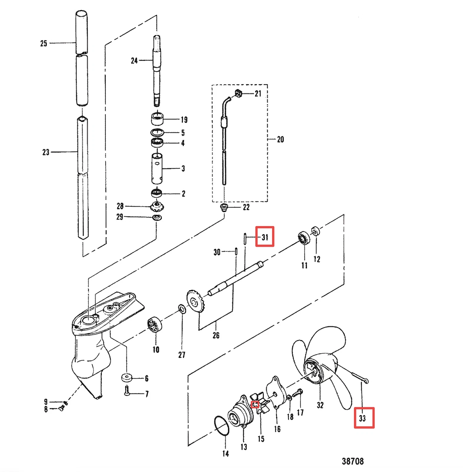 Shear Pin & Split Pin for Mercury Mariner Outboard 2.2-3.5 HP (N/A)