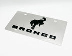 Chrome Metal License Plate Frame for Ford Bronco Script Logo (1966–2024)