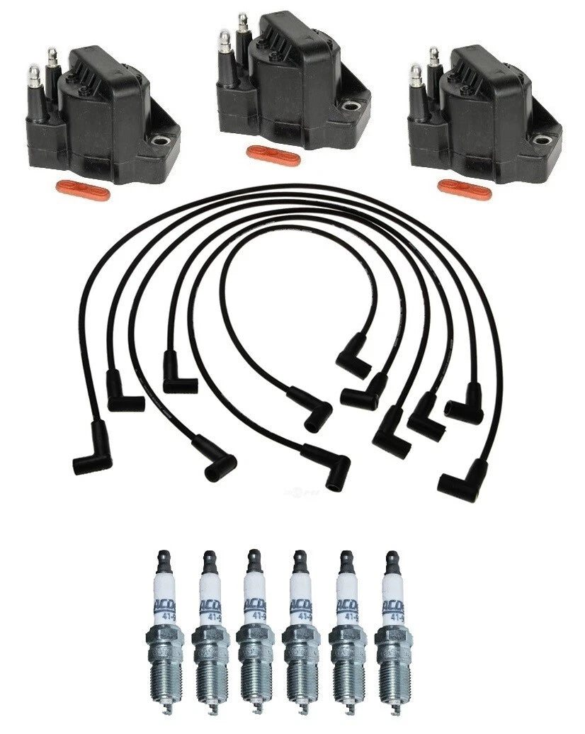 3X Ignition Wires Coils & 6 Spark Plugs Kit for Chevy Pontiac Firebird (1993–2002)