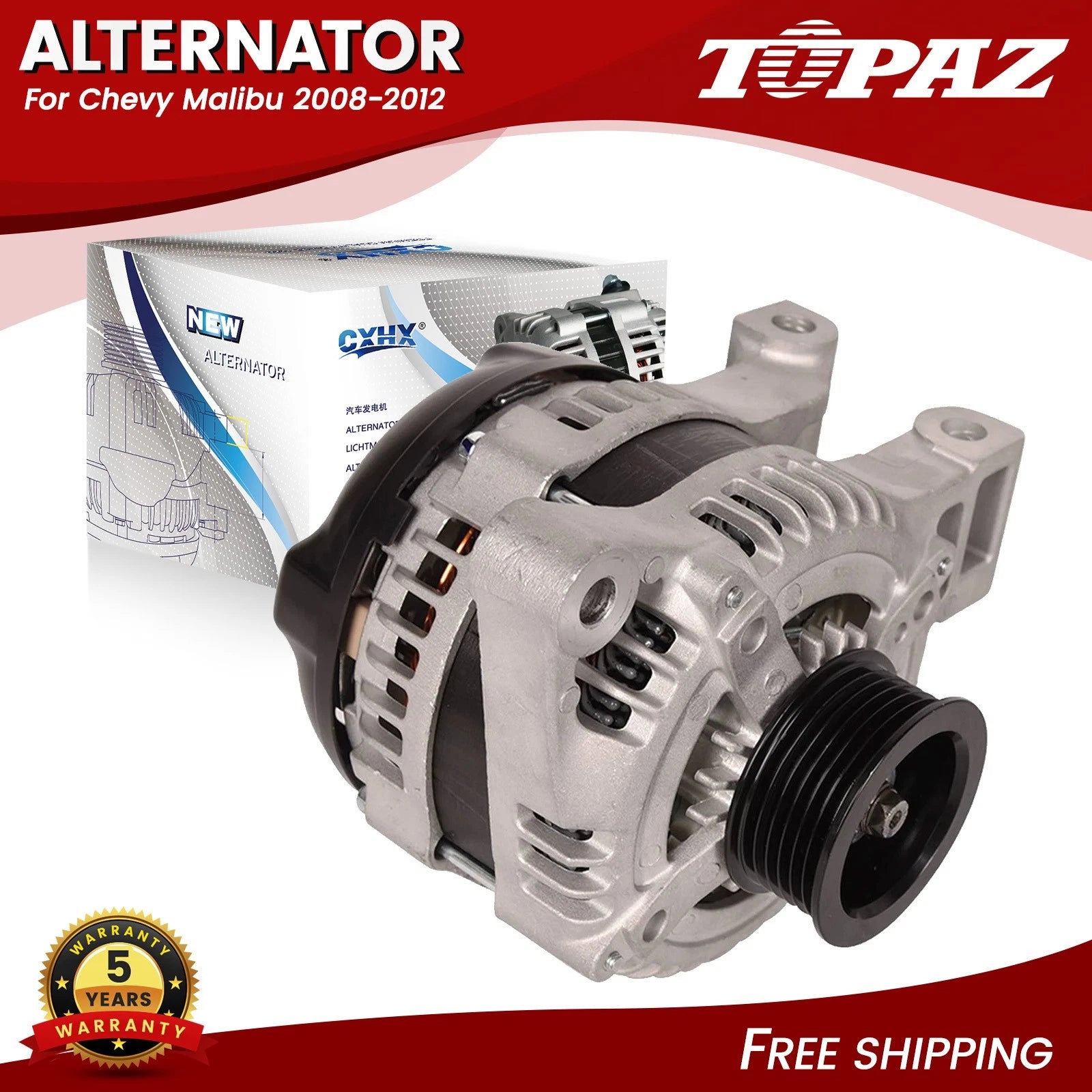 Alternator for Chevy Malibu (2008–2012), Equinox (2008–2017), GMC Terrain (2013–2017)