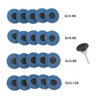 20PCS Sanding Discs for Mixed Use (2" Roll Lock, 40-120 Grit)