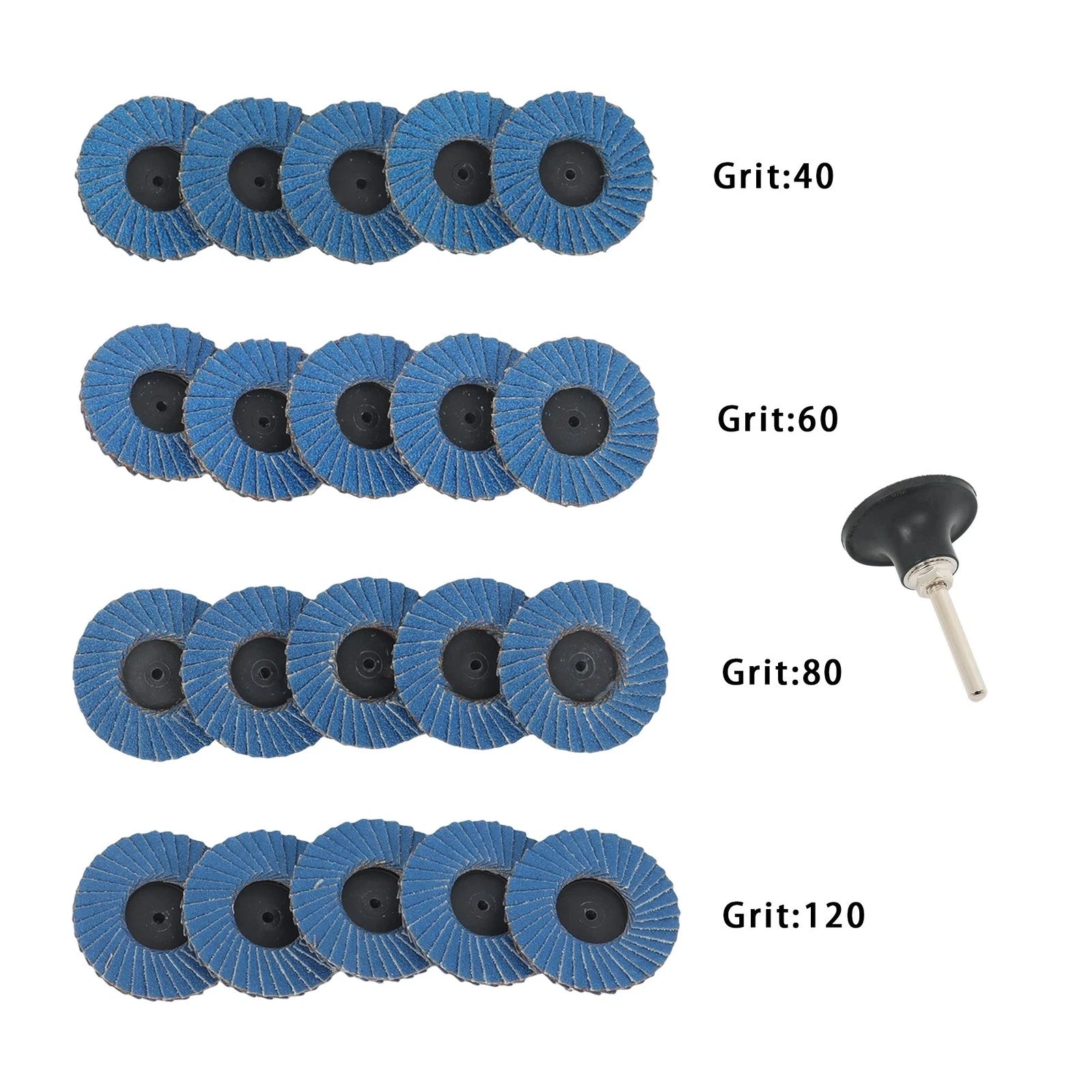 20PCS Sanding Discs for Mixed Use (2" Roll Lock, 40-120 Grit)